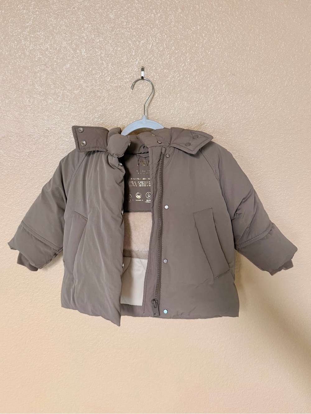 Zara Kids Taupe Puffer Jacket